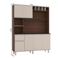 Cozinha Compacta Poliman Alice com 6 Portas, 1 Gaveta e 2 Prateleiras - 160cm de largura - 6