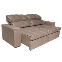 Sofá 5 Lugares Luizzi Bugatti II com Retrátil e Reclinável, Revestido em Tecido Veludo Plush e 251 cm de Largura - 3