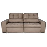 Sofá 5 Lugares Luizzi Bugatti II com Retrátil e Reclinável, Revestido em Tecido Veludo Plush e 251 cm de Largura - 1