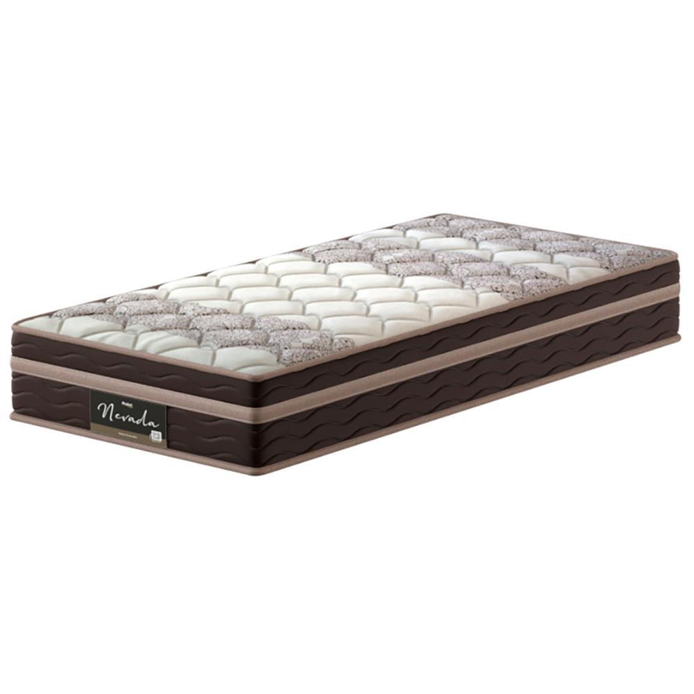 Colchão Solteiro Probel Nevada com Euro Pillow e Molas Ensacadas 26x88x188 cm – Bege/Marrom - 1