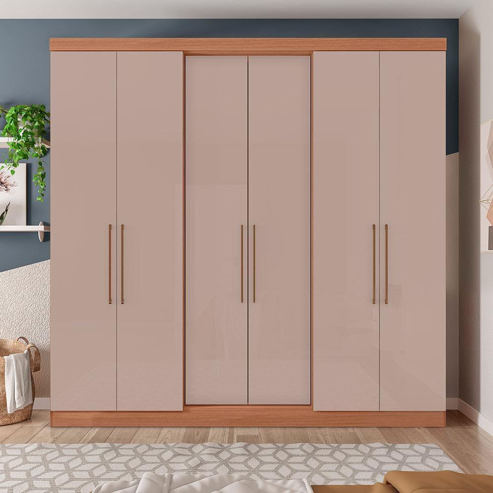 Guarda-Roupa Casal Bartira Napoli UP com 234,5cm de Largura, 6 Portas, 4 Gavetas e 4 Prateleiras - 1