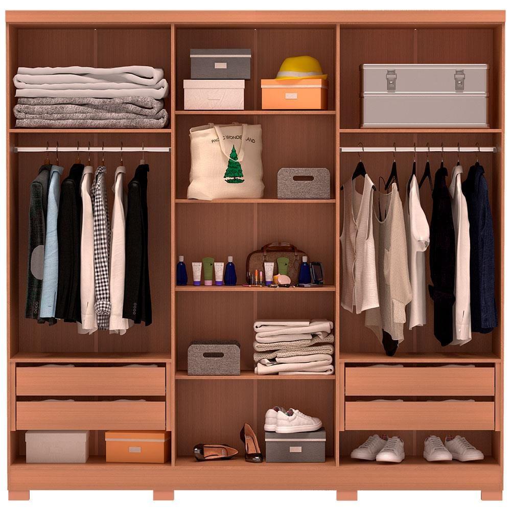 Guarda-Roupa Casal Bartira Napoli UP com 234,5cm de Largura, 6 Portas, 4 Gavetas e 4 Prateleiras - 5