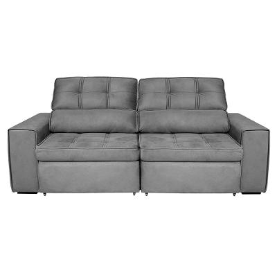 Sofá 4 Lugares Luizzi Bugatti II Retrátil / Reclinável, Revestido em Veludo Plush e 230cm de Largura