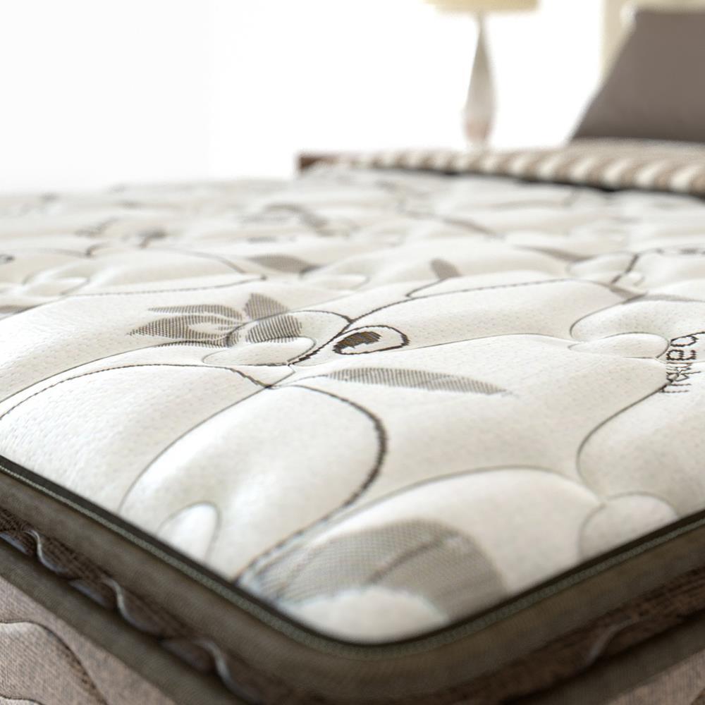 Cama Box Conjugada de Solteiro PROdormir Gray com Pillow Top e Espuma D28 50x88x188 cm – Branco/Marrom - 2