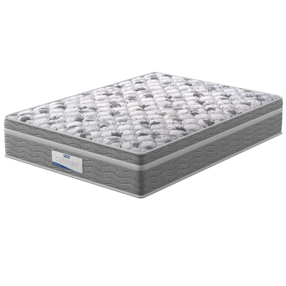 Colchão de Casal Probel Century D28 com Molas Ensacadas e Pillow Euro 32x138x188cm - Branco/Cinza - 1