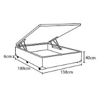 Base Box para Colchão de Casal Probel Classic com Baú 40x138x188cm - Bege - 8