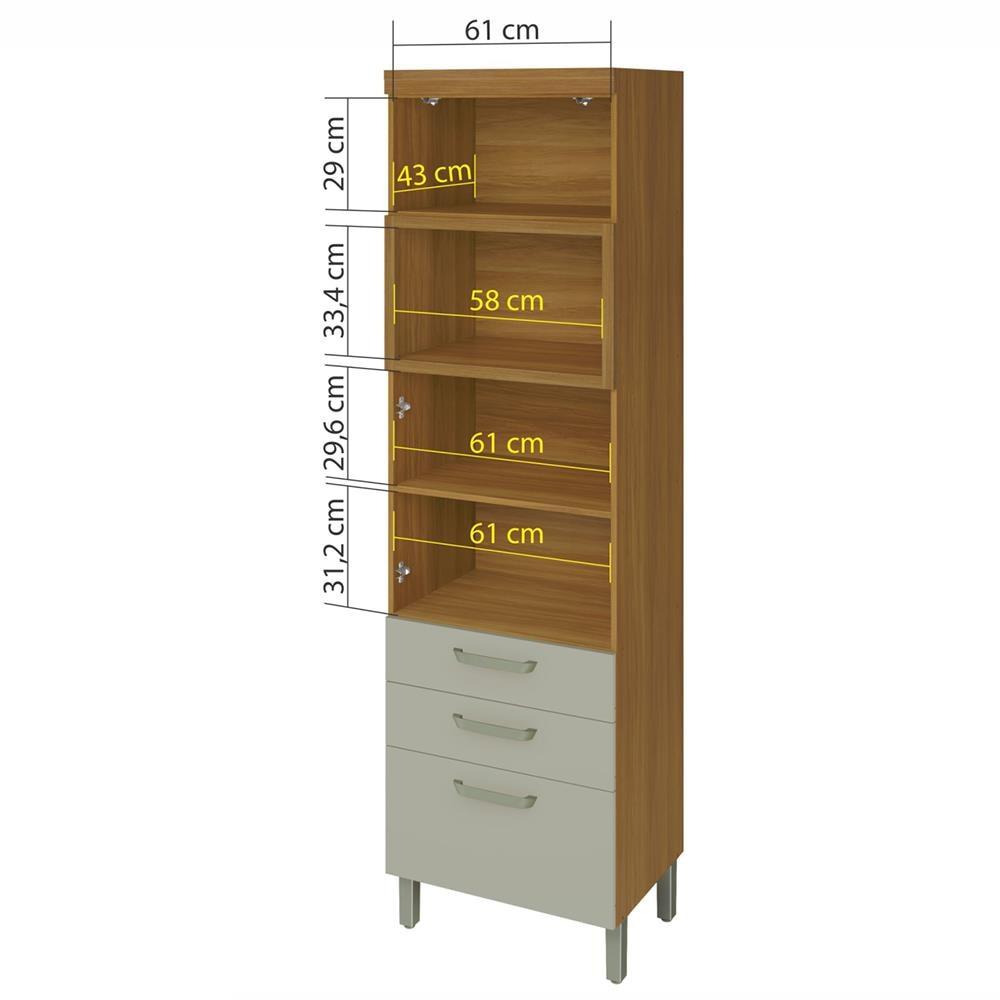 Paneleiro Nesher Princesa 2 Portas, 3 Gavetas e Prateleiras – 64cm - 3