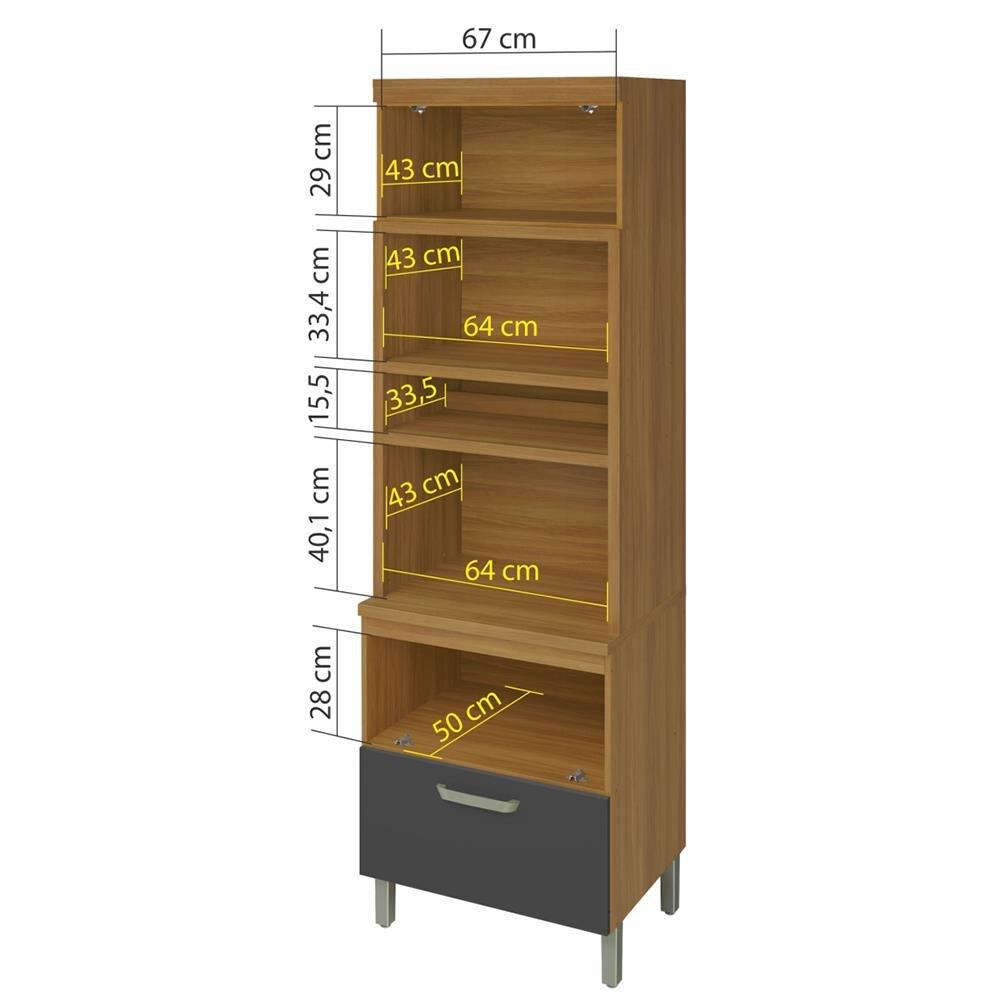 Paneleiro Nesher Princesa 2 Portas 1 Gaveta – 70cm - 3