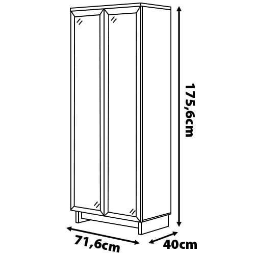 Cristaleira Colibri Guanabara MDP com 3 Prateleiras, 2 Portas de Vidro, 1 Gaveta e 1 Adega - 9