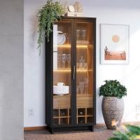 Cristaleira Colibri Guanabara MDP com 3 Prateleiras, 2 Portas de Vidro, 1 Gaveta e 1 Adega - 1