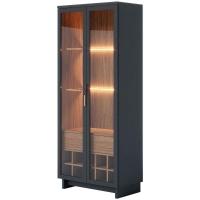 Cristaleira Colibri Guanabara MDP com 3 Prateleiras, 2 Portas de Vidro, 1 Gaveta e 1 Adega