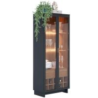 Cristaleira Colibri Guanabara MDP com 3 Prateleiras, 2 Portas de Vidro, 1 Gaveta e 1 Adega - 6