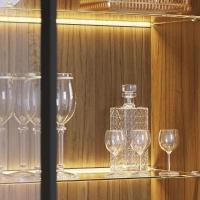 Cristaleira Colibri Guanabara MDP com 3 Prateleiras, 2 Portas de Vidro, 1 Gaveta e 1 Adega - 7