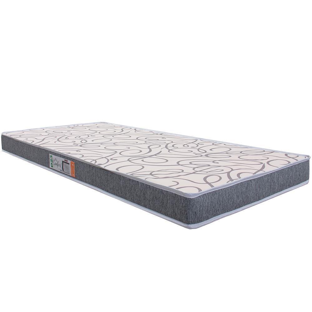 Colchão de Solteiro Hellen Pro Confort Espuma D23 12x88x188 cm - Cinza/Branco - 1