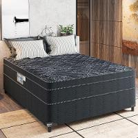 Cama Box Casal Portobel + Colchão Diplomata com Espuma D-45 65x138x188cm - Preto - 1