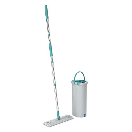 Mop Lava e Seca FlashLimp Fit com Balde 2,5L e Refil – Cinza/ Verde Esmeralda