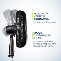 Ventilador de Coluna Mondial VTX-40C-8P 40 cm com 3 Velocidades - Preto - 6