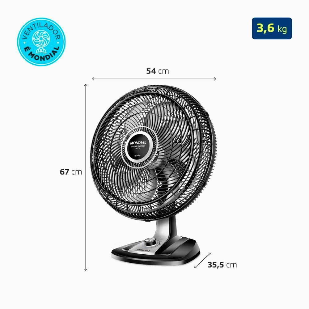 Ventilador de Mesa Mondial VTX-50-8P Preto - 50 cm - 6
