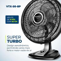 Ventilador de Mesa Mondial VTX-50-8P Preto - 50 cm - 2