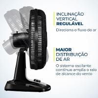 Ventilador de Mesa Mondial VTX-50-8P Preto - 50 cm