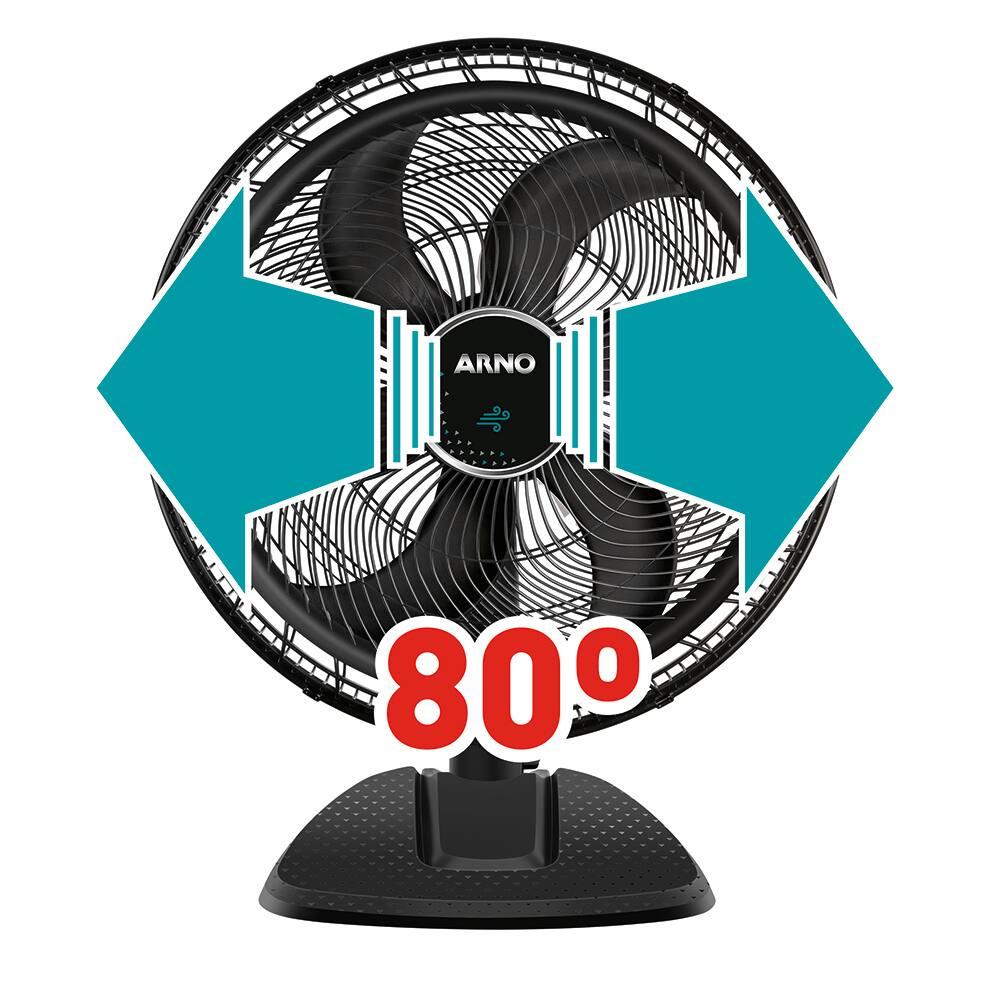 Ventilador de Mesa Arno Ultra Silence Force VD50 com 3 Velocidades, 50cm, 6 Pás - Preto - 8