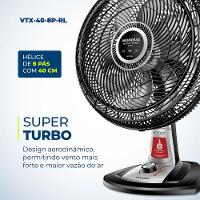 Ventilador de Mesa Mondial VTX-40-8P 40cm com Função Repelente Líquido - Preto - 2