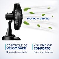 Ventilador de Mesa Mondial Super Power 40cm VSP40 B 6 Pás 3 Velocidades Preto - 3