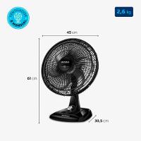 Ventilador de Mesa Mondial Super Power 40cm VSP40 B 6 Pás 3 Velocidades Preto - 6