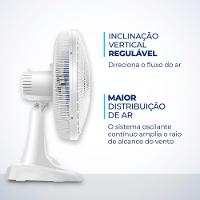 Ventilador de Mesa 40cm Mondial Super Power VSP40 W 6 Pás 3 Velocidades Branco