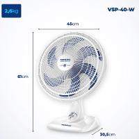 Ventilador de Mesa 40cm Mondial Super Power VSP40 W 6 Pás 3 Velocidades Branco - 6