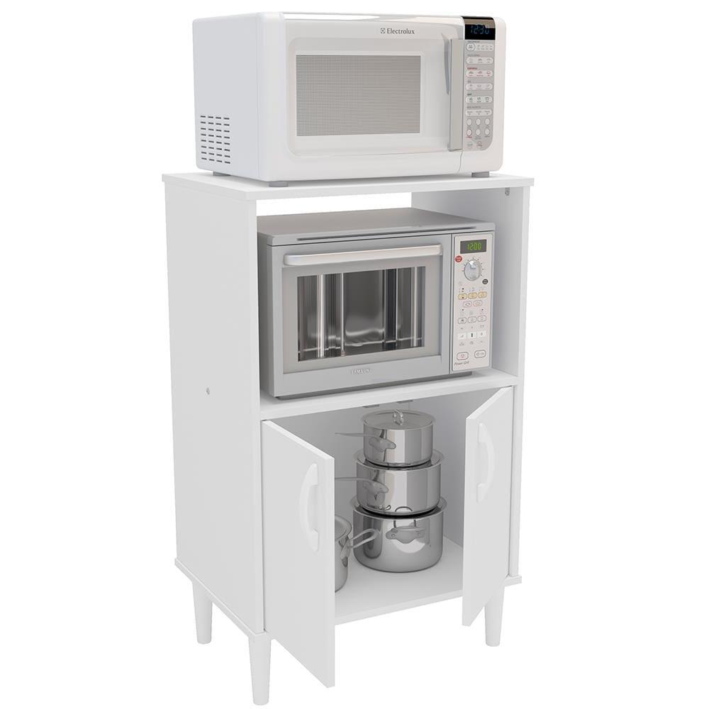 Armário para Micro-ondas Politorno Facility com 2 Portas e 1 Prateleira - 58cm de largura - 3