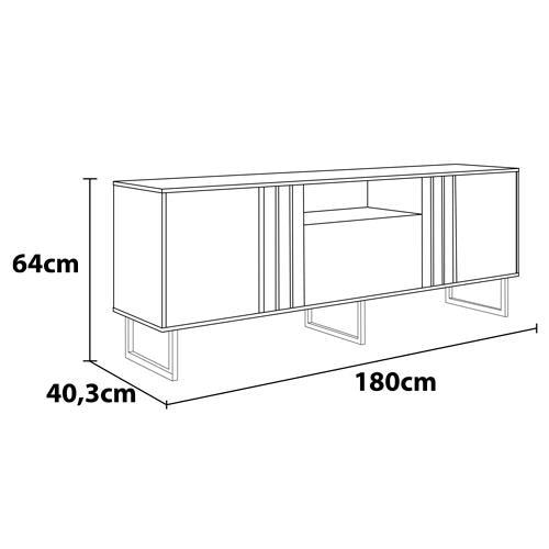 Rack Colibri Juruá com 180 cm de Largura, 3 Portas, Ideal para TV de até 70” - 9