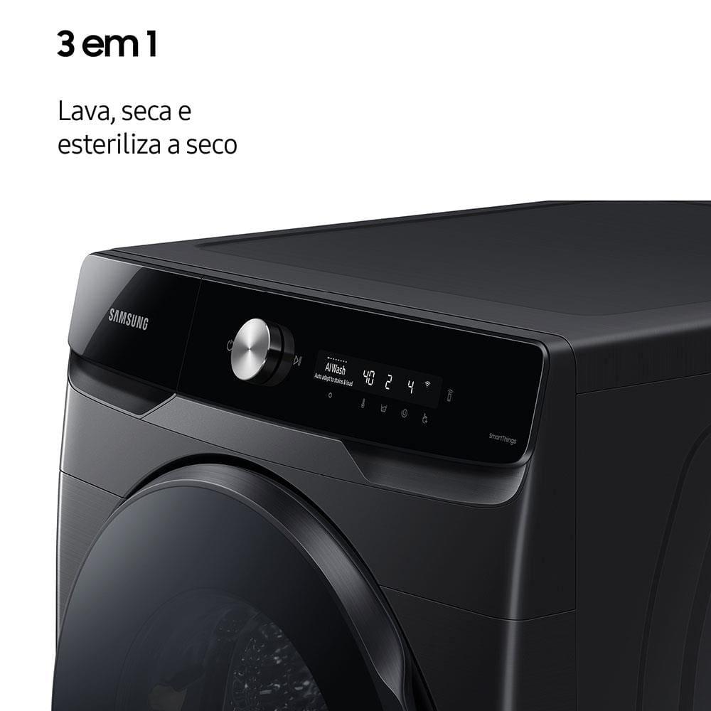 Lava e Seca Samsung Smart WD18T com AI Wash, Digital Inverter e Ecobubble Black Inox - 18/10 kg - 6