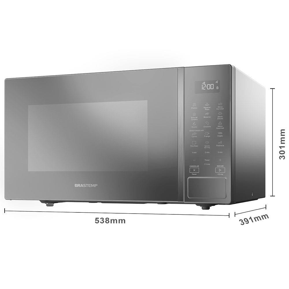 Forno de Micro-ondas Brastemp BMS46AR Alta Capacidade com 18 Receitas Pré-Programadas 32L - Prata - 6