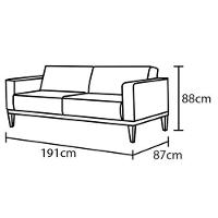 Sofá 3 Lugares Herval Polônia 191cm de Largura - 6