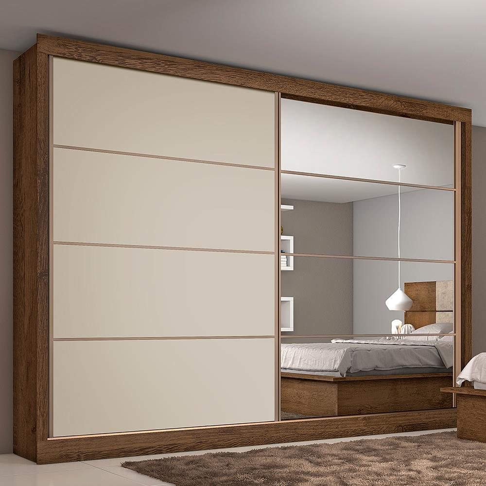 Guarda-Roupa Casal Mademarques Sevilha Flex com 228 cm Largura, 2 Portas, 6 Gavetas, 10 Prateleiras e Espelho - 2