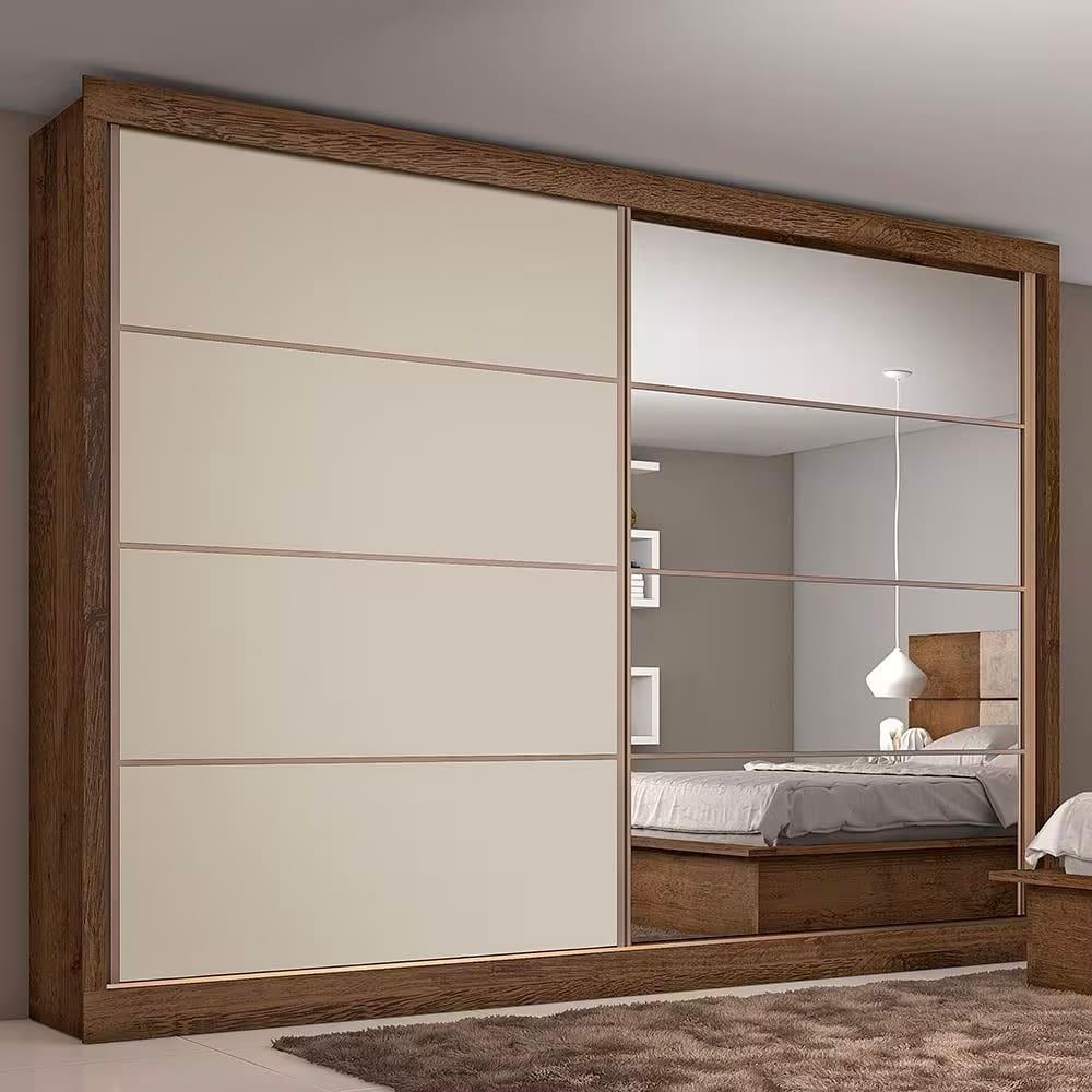 Guarda-Roupa Casal Mademarques Sevilha Flex com 228 cm Largura, 2 Portas, 6 Gavetas, 10 Prateleiras e Espelho - 7