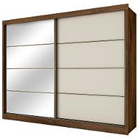 Guarda-Roupa Casal Mademarques Sevilha Flex com 228 cm Largura, 2 Portas, 6 Gavetas, 10 Prateleiras e Espelho