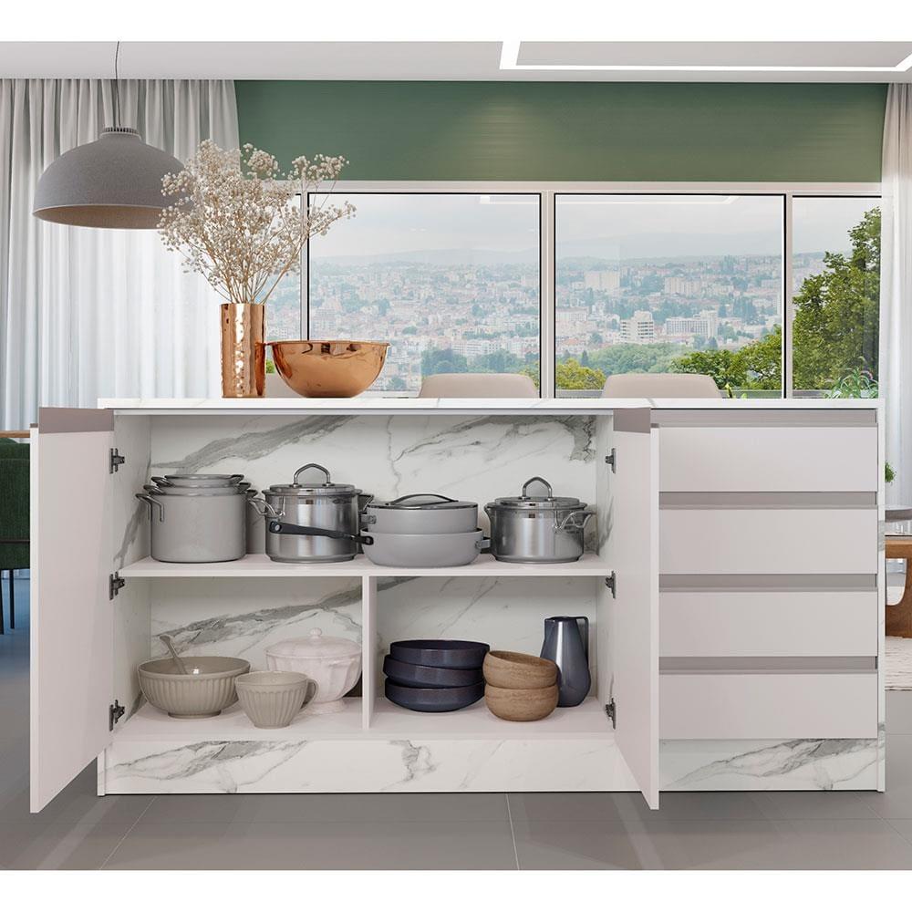 Bancada Bartira Gourmet com 2 Portas, 4 Gavetas e 1 Prateleira - 180,6cm de largura - 2