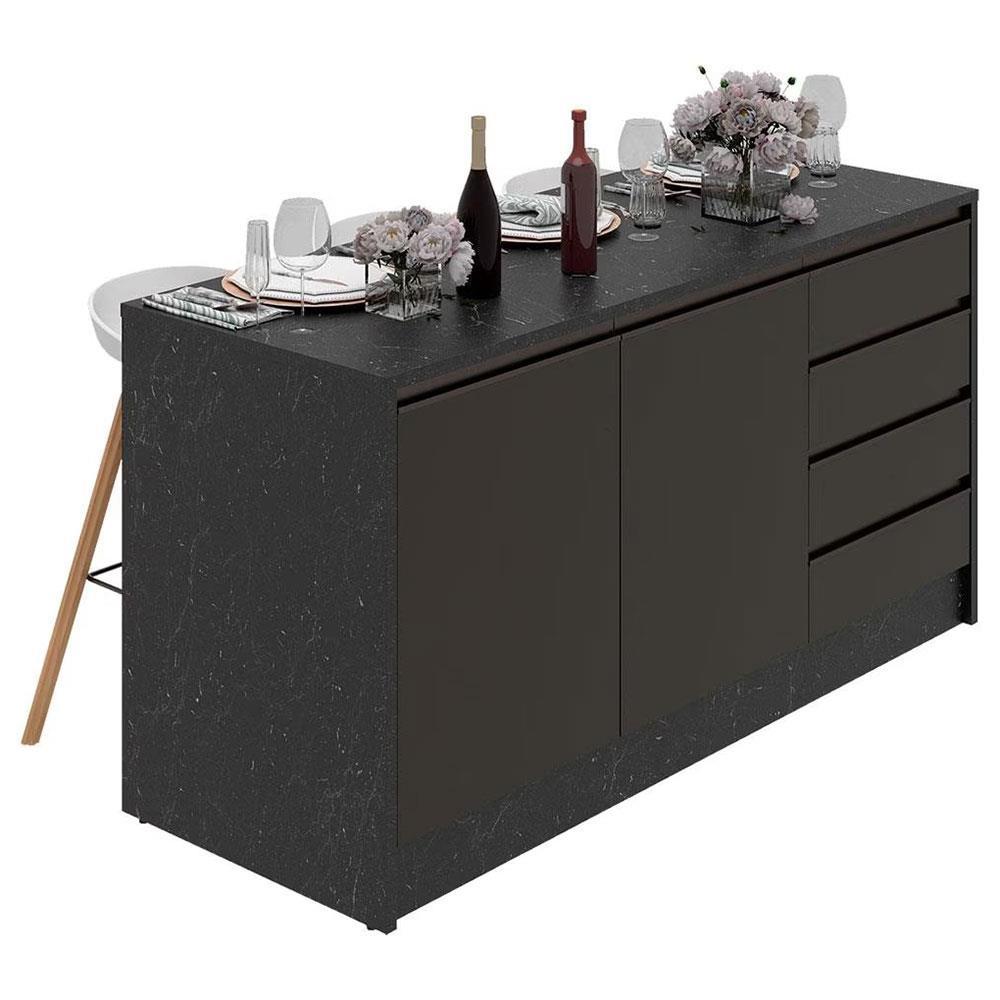 Bancada Bartira Gourmet com 2 Portas, 4 Gavetas e 1 Prateleira - 180,6cm de largura - 5