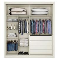 Guarda-Roupa Móveis Europa Zurique Flex com 2 Portas de Correr e 4 Gavetas - 170cm de largura - 12