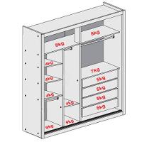 Guarda-Roupa Móveis Europa Zurique Flex com 2 Portas de Correr e 4 Gavetas - 170cm de largura - 16