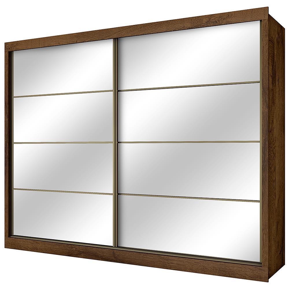 Guarda-Roupa Casal Mademarques Sevilha com 2 Portas, 6 Gavetas, 10 Prateleiras e Espelho - 228cm de largura - 2