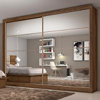Guarda-Roupa Casal Mademarques Sevilha com 2 Portas, 6 Gavetas, 10 Prateleiras e Espelho - 228cm de largura - 1
