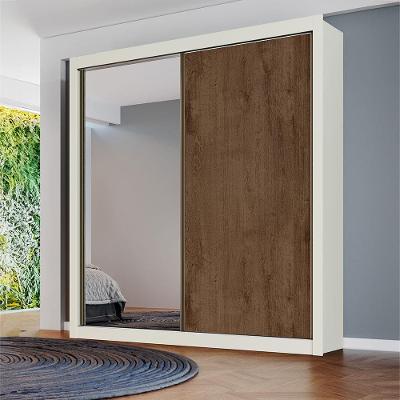 Guarda-Roupa Solteiro Móveis Europa Zurique Flex com Espelho 170cm Largura 2 Portas 4 Gavetas