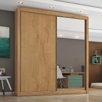 Guarda-Roupa Solteiro Móveis Europa Zurique Flex com Espelho 170cm Largura 2 Portas 4 Gavetas - 1