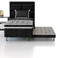 Cama Box Conjugada Solteiro Probel Platinum com Cama Auxiliar 43x88x188cm - Preta/Cinza - 3