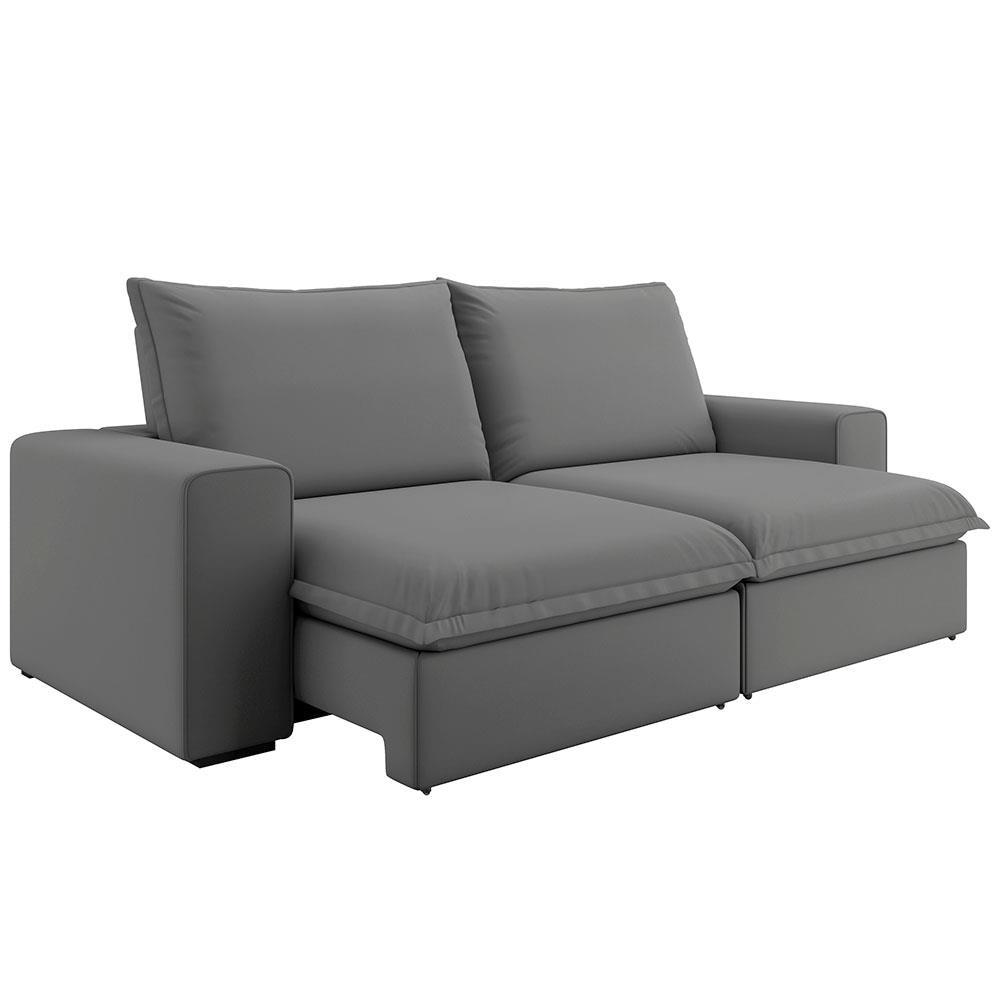 Sofá 5 Lugares Luizzi Greco Retrátil, Reclinável e Revestido em Tecido Veludo Slim 290cm Largura - 4