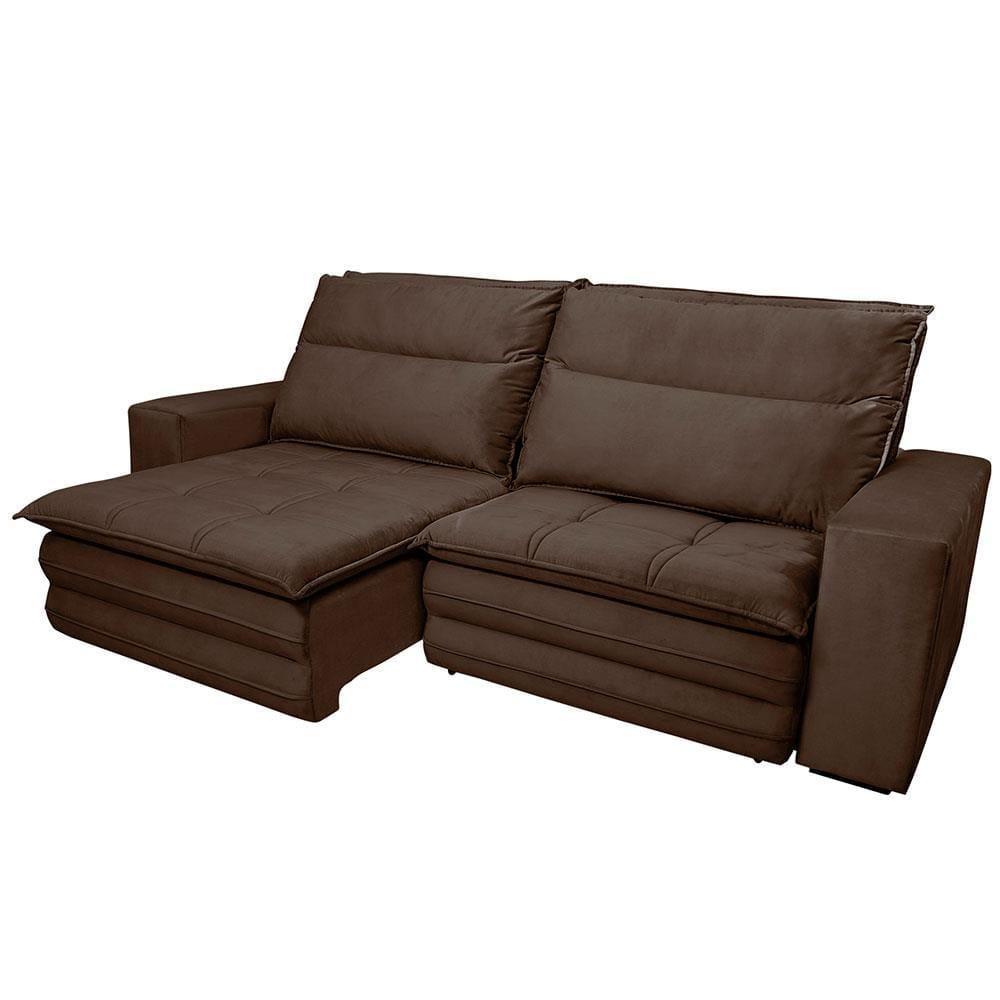 Sofá 5 Lugares Luizzi Colombo Retrátil, Reclinável e Revestido em Tecido Veludo Slim 250 cm Largura - 5