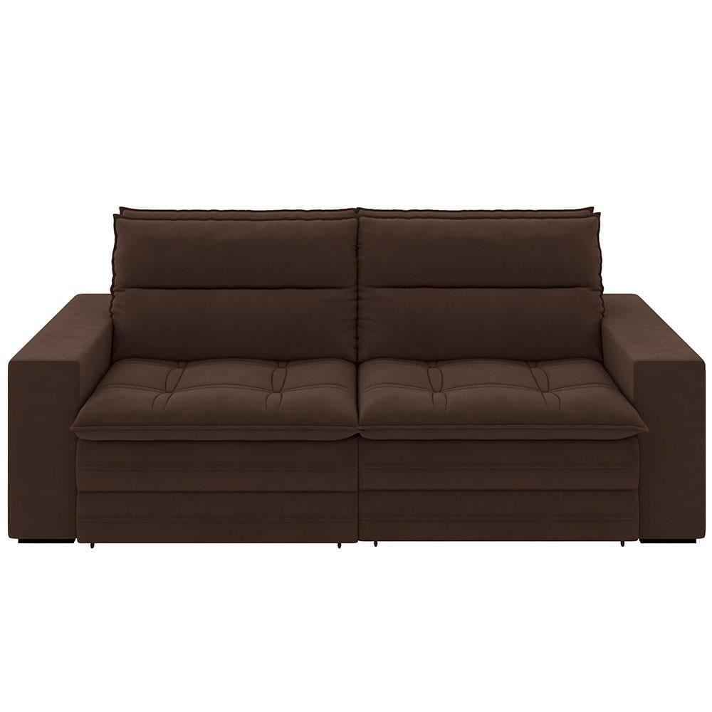 Sofá 5 Lugares Luizzi Colombo Retrátil, Reclinável e Revestido em Tecido Veludo Slim 250 cm Largura - 6